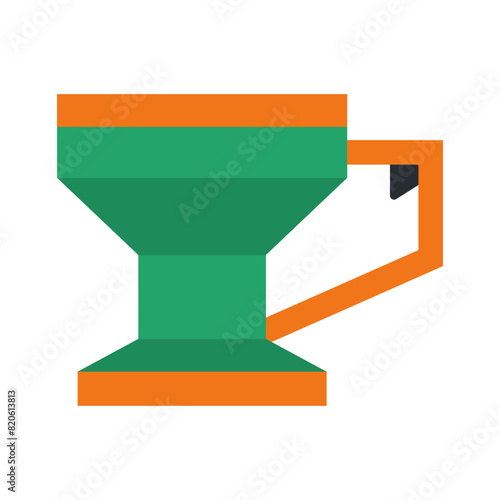 Handheld fertilizer spreader vector cartoon illustration isolated on a white background.