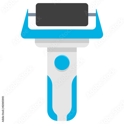 Electric foot scrubber vector cartoon illustration isolated on a white background.