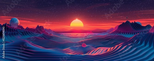 A surreal dreamscape where reality bends and distorts, with impossible landscapes and shifting geometric patterns stretching to the horizon.   illustration.