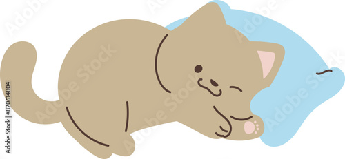 Cute cat with pillow illustration vector