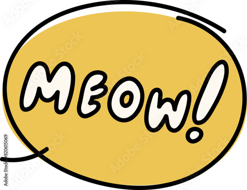 Speech bubble with meow text vector