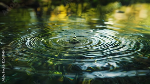 Clear Water drop with circular waves