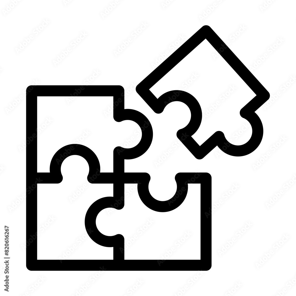Puzzle icon. thin line puzzle icon vector. Puzzle icon. thin line puzzle icon vector.