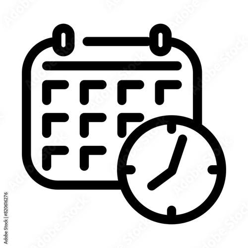 Schedule icon. Calendar and clock icon, time icon vector