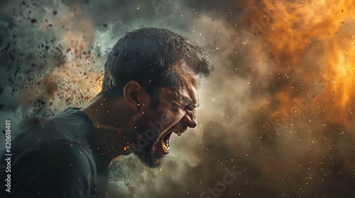 Ultrahighdefinition photo showcasing anger and stress