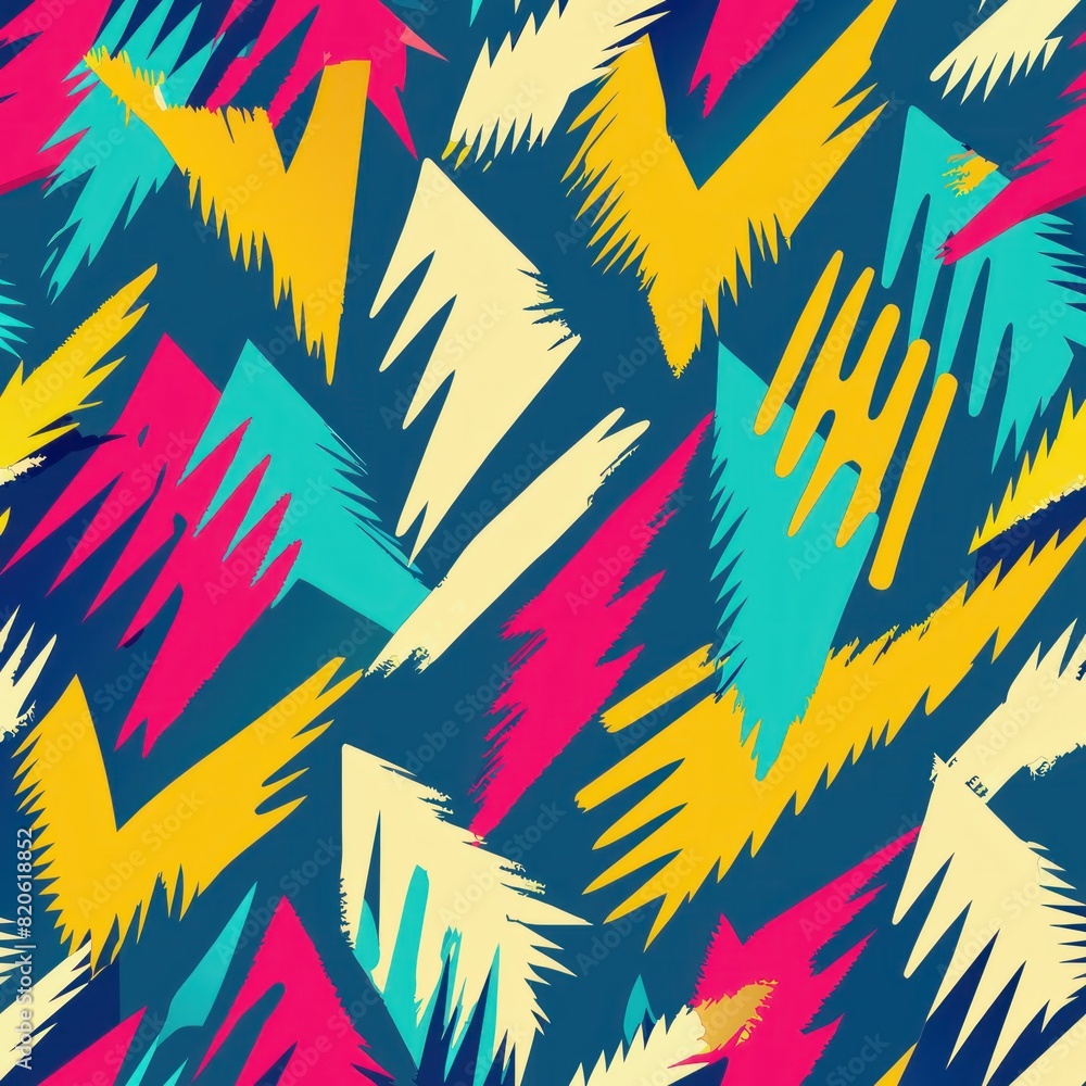 Seamless pattern of bold and graphic brush strokes forming geometric shapes and patterns, Generative AI Seamless pattern of bold and graphic brush strokes forming geometric shapes and patterns, Generative AI