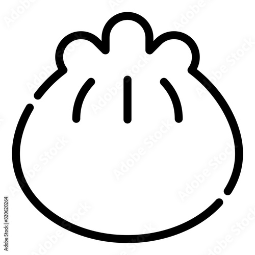 Dumpling Icon in Line Style