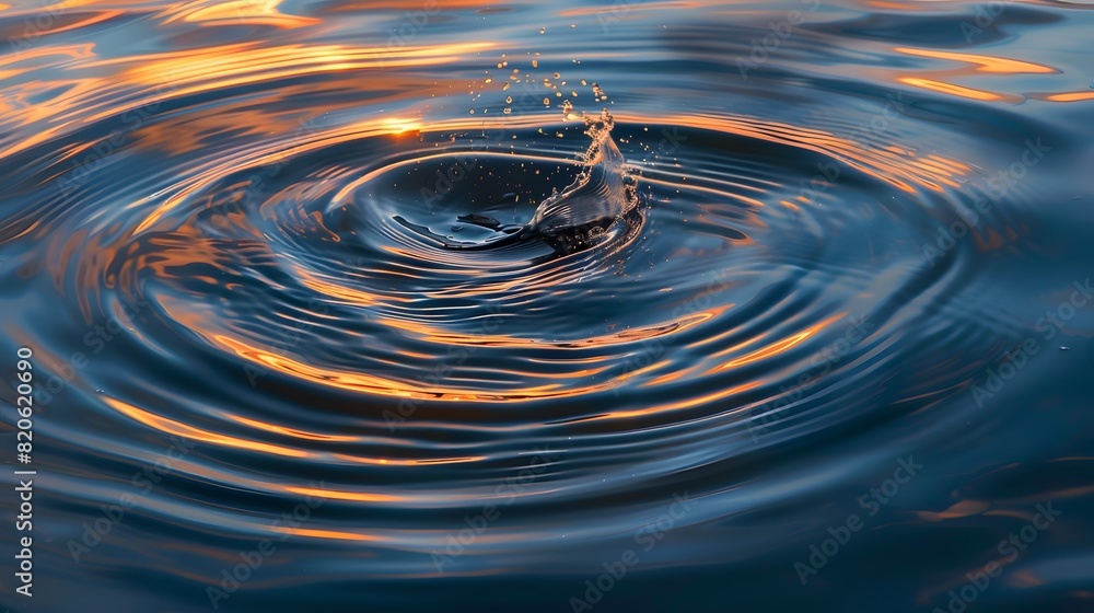 Clear Water drop with circular waves