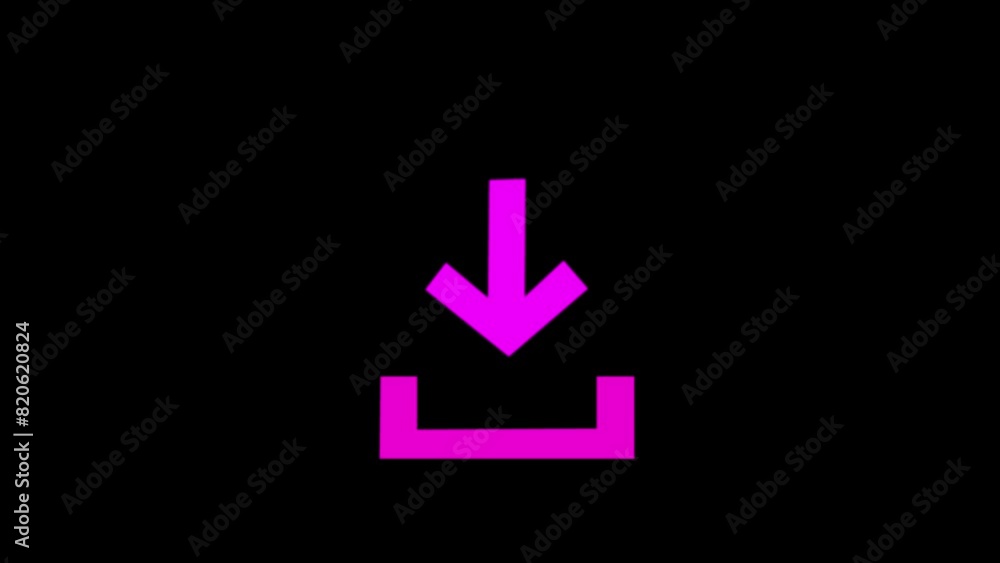 Download Icon, Flat internet navigation Download Down pink color Arrow Moving Animation with black Background. Download Icon, Flat internet navigation Download Down pink color Arrow Moving Animation with black Background.