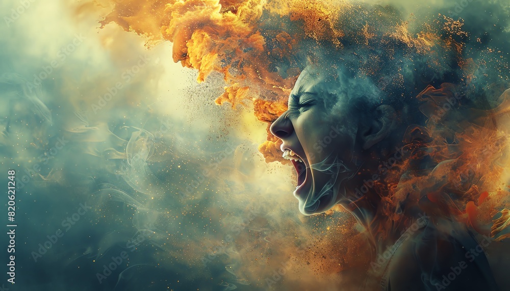Exquisite detail of anger and stress captured in image, persons defiant look towards sky, body language indicating tension, sudden change of mind palpable, Midjourney AI Exquisite detail of anger and stress captured in image, persons defiant look towards sky, body language indicating tension, sudden change of mind palpable, Midjourney AI