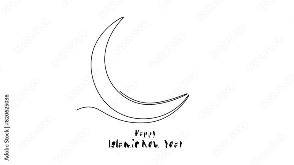 Happy Eid Adha concept. Single line draw design. Full length animation illustration. High quality 4k footage. Happy Eid Adha concept. Single line draw design. Full length animation illustration. High quality 4k footage.