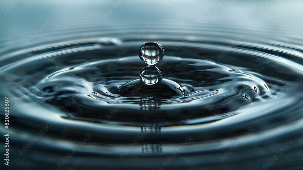 Clear Water drop with circular waves Clear Water drop with circular waves