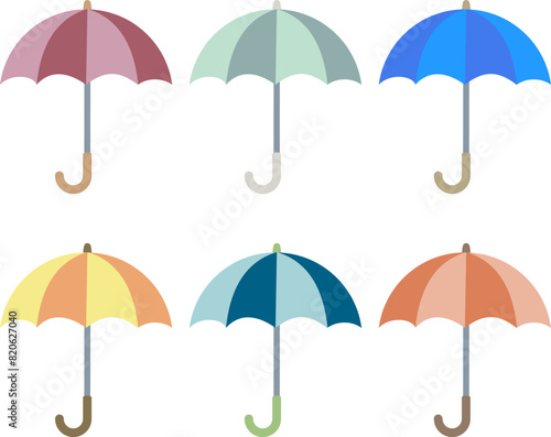 カラフルな傘のベクターアイコンセット