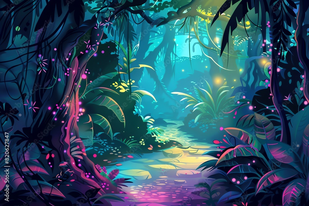 Fototapeta premium Jungle Fantasy scene