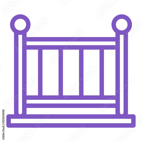 Baby Crib Vector Icon Design Illustration