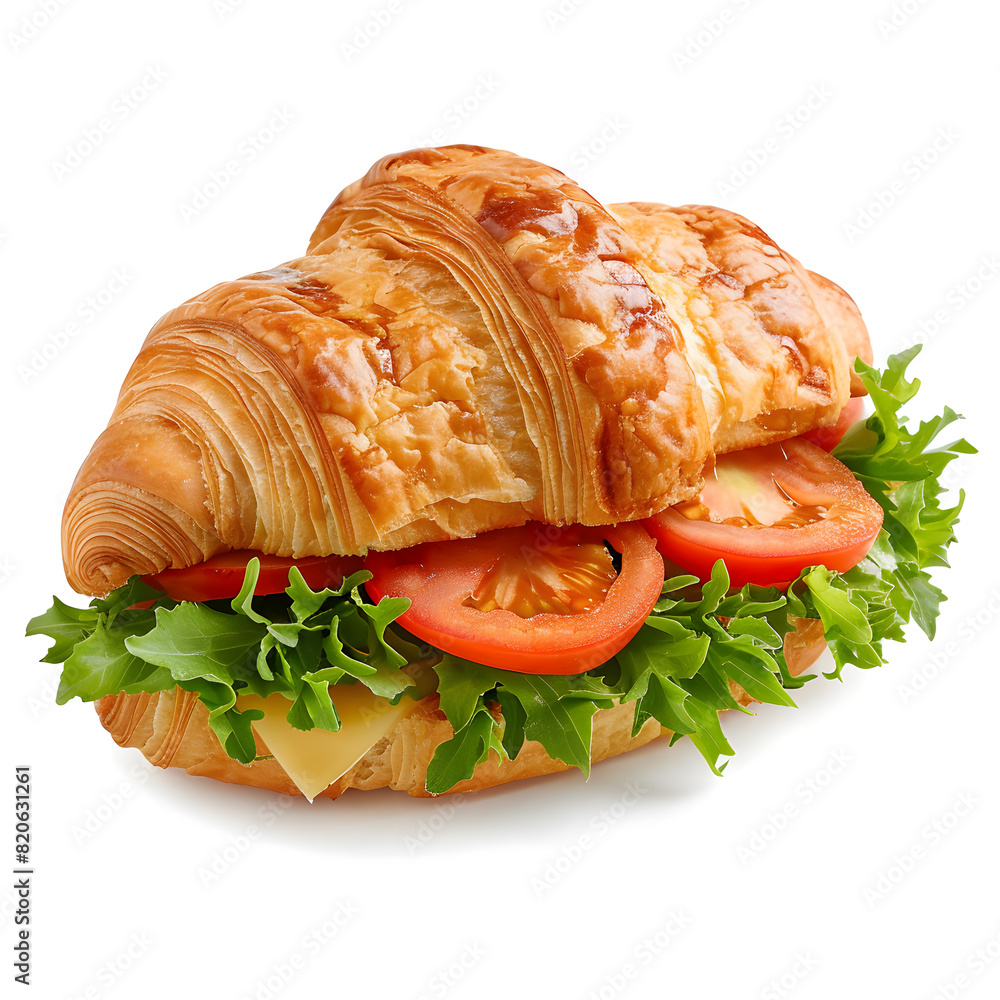 Croissant sandwich isolated on white background Croissant sandwich isolated on white background