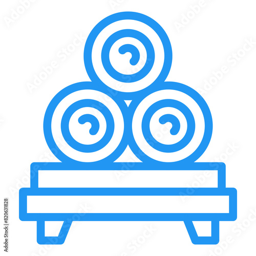 Hay Bale Vector Icon Design Illustration