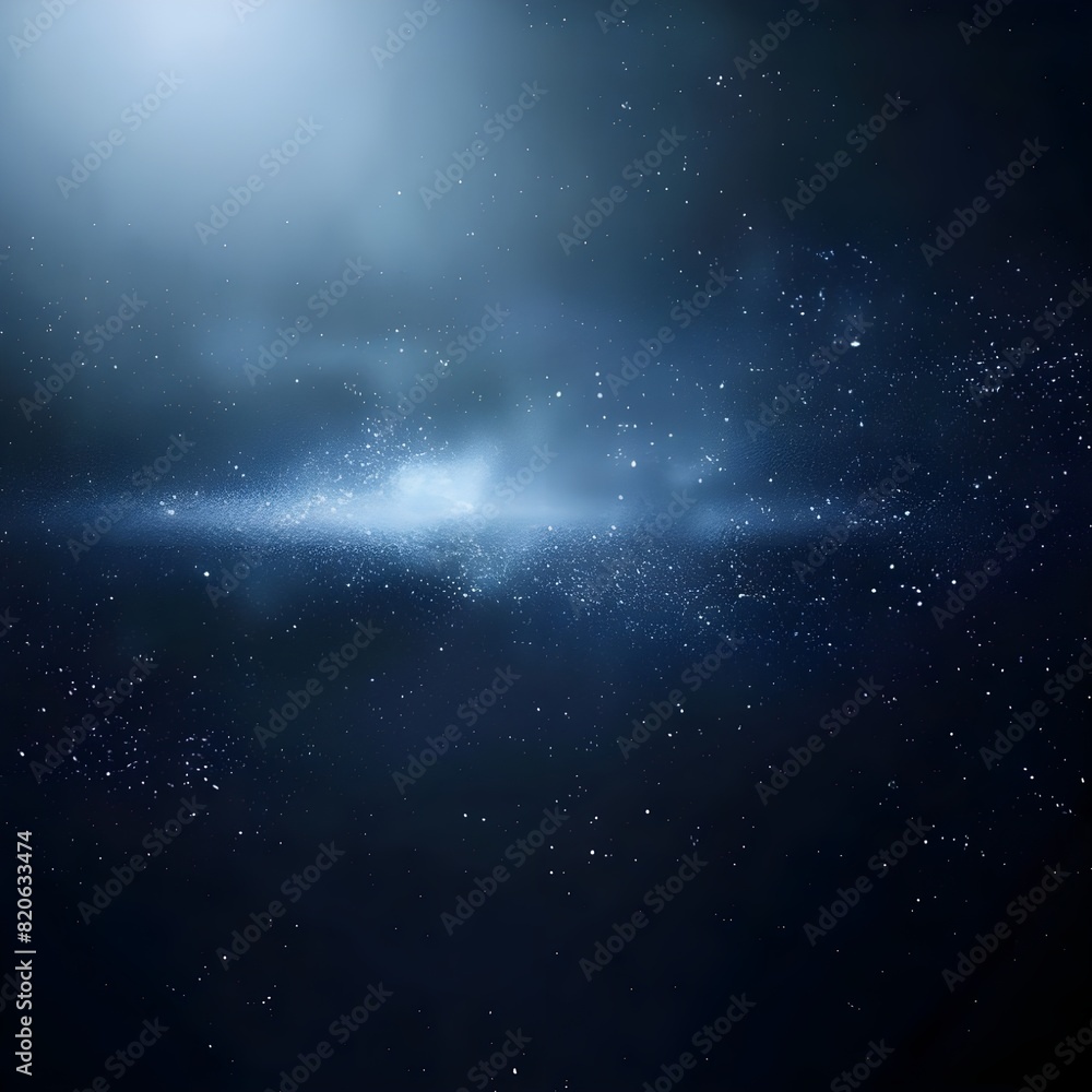 Obraz premium Blue gradient background grainy glowing white light on dark background noise texture effect banner header design. Created using generative AI.