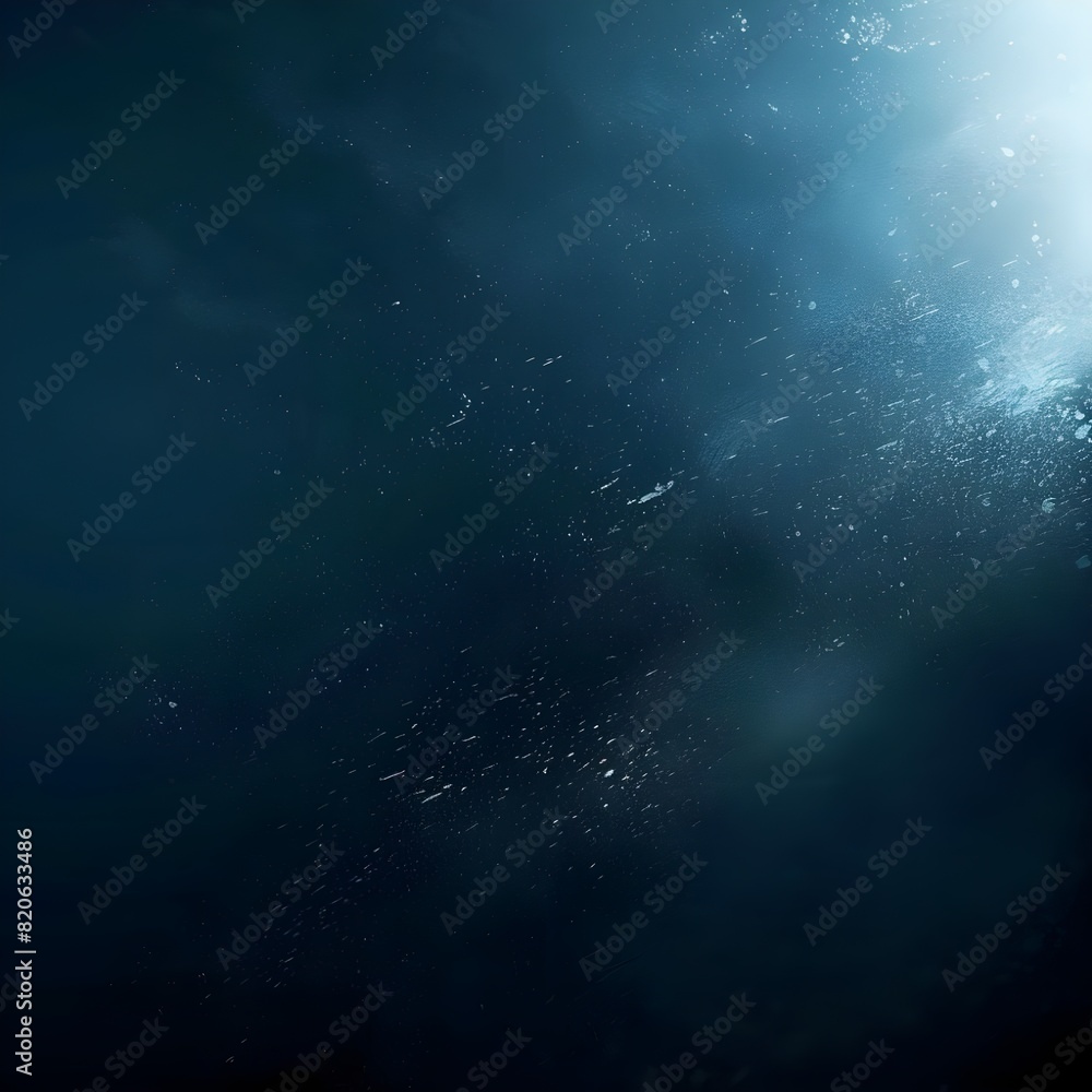 Fototapeta premium Blue gradient background grainy glowing white light on dark background noise texture effect banner header design. Created using generative AI.