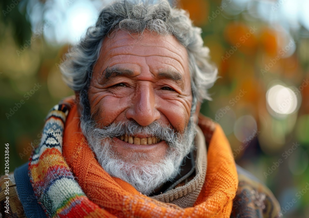 portrait of a smiling old man with a beard portrait of a smiling old man with a beard