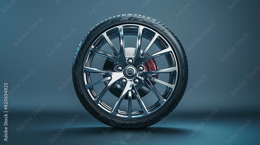 Obraz premium Showcase of 22Inch Sport Rims with Ample Space for Copy on plain background. copy space for text.