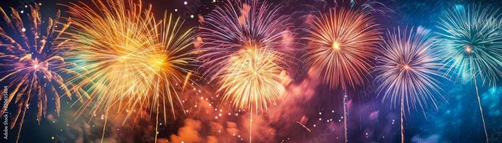 Fireworks light up the sky in a dazzling display of color and light.
