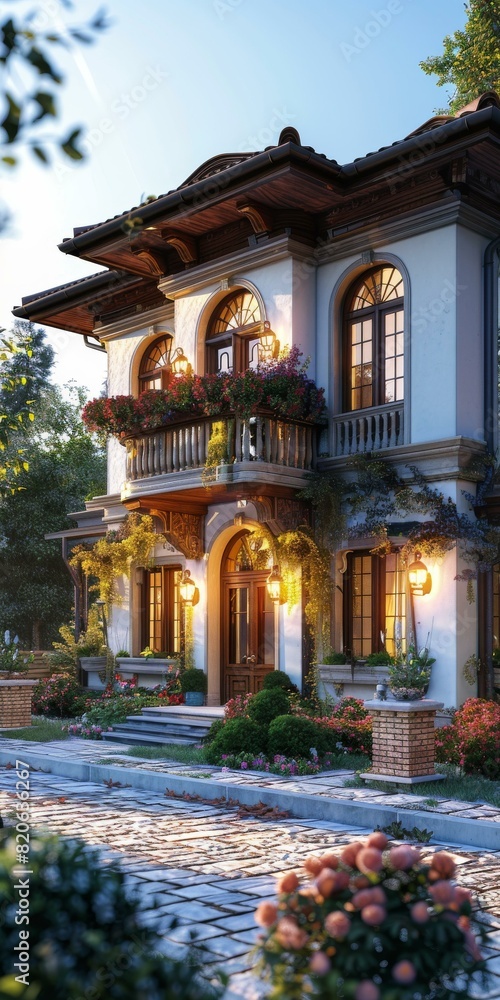 Elegant European Villa with Courtyard and Garden