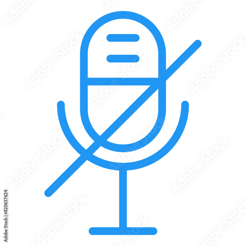 Microphone disable Vector Icon Design Illustration