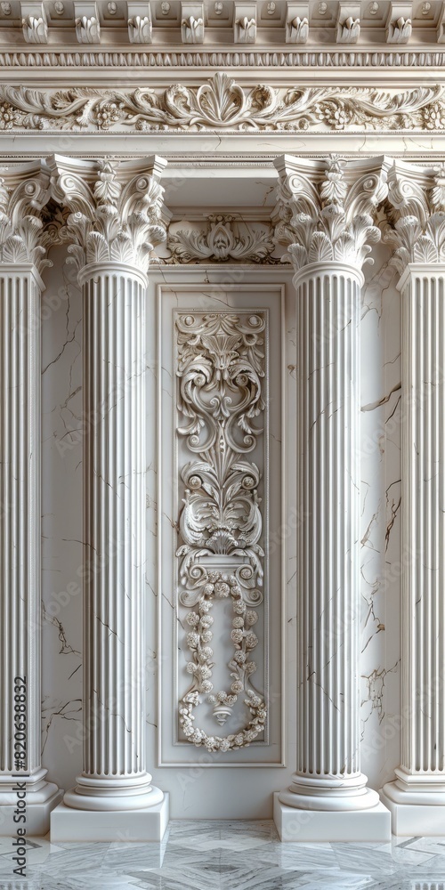 Fototapeta premium Classic Gypsum Bas-Relief Wall Decor