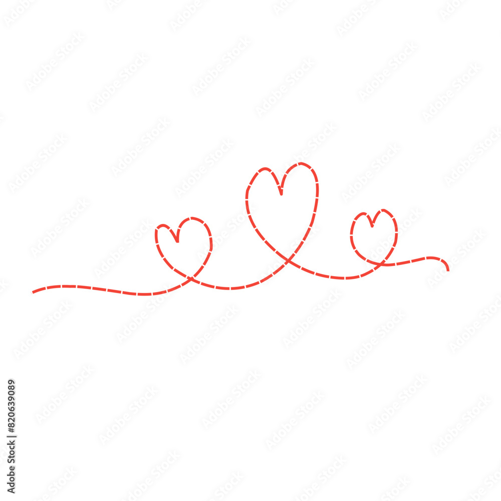 Hand drawn heart line art