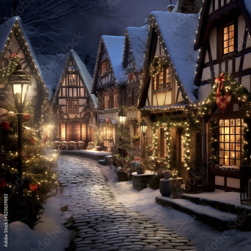 christmas in the old town of Strasbourg  Alsace  France