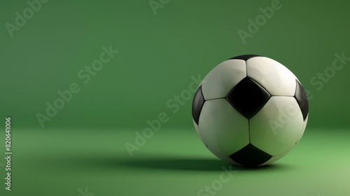soccer ball on a glowing green background   room for copy
