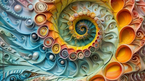 colorful fractal design with spirals and swirl
