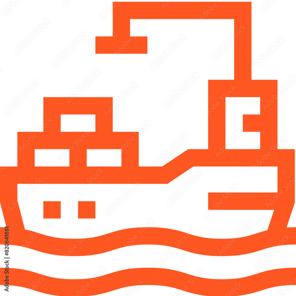 Obraz premium Cargo Ship Vector Icon Design Illustration