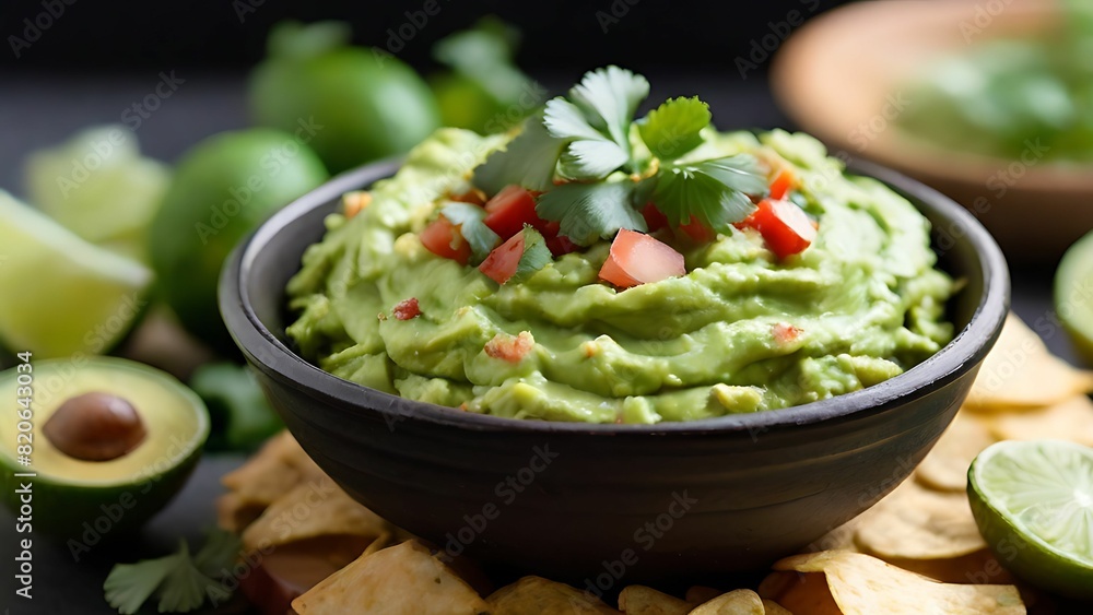 Guacamole on the bowl Guacamole on the bowl