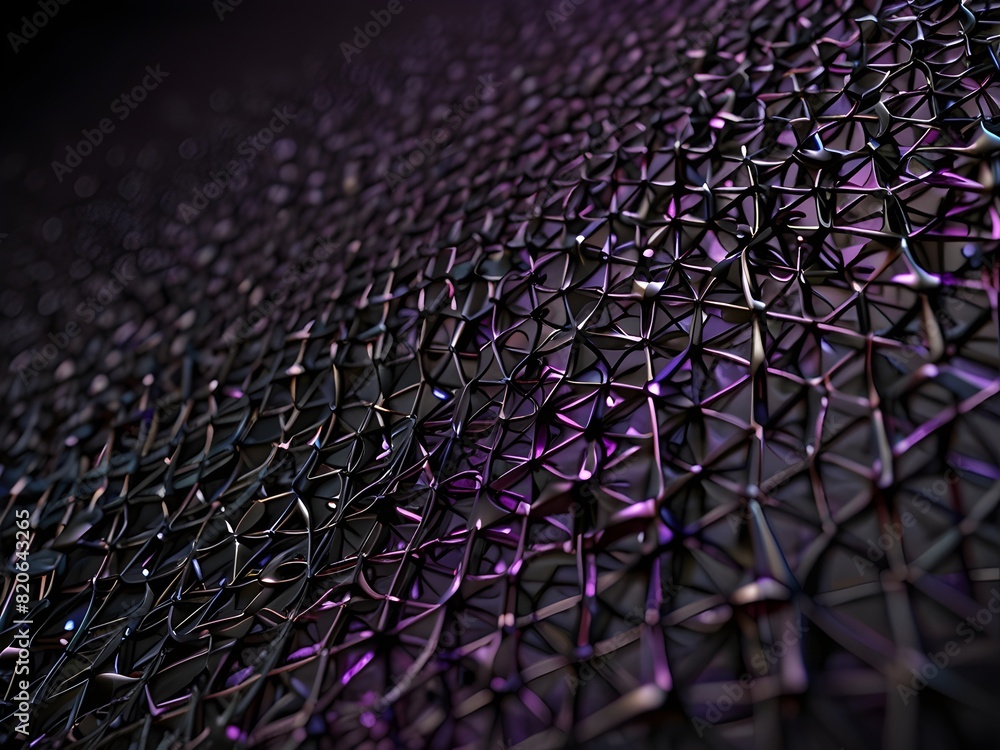 Abstract mesh, black and purple, detailed texture, generative AI Abstract mesh, black and purple, detailed texture, generative AI
