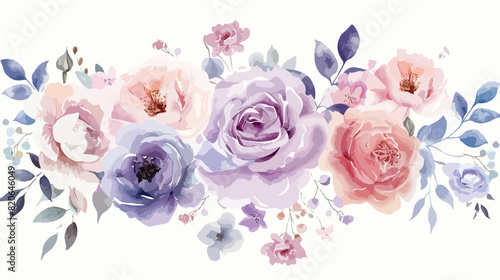 Soft watercolor flower arrangement for background wed