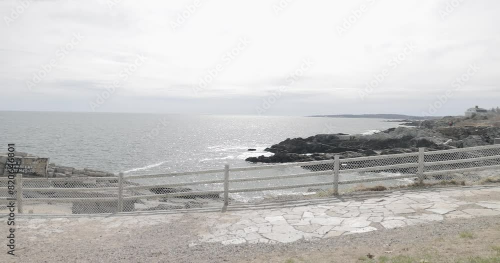 Beautiful coastal waters and rocky shores of the Atlantic Ocean in a public park in Portand Maine. Beautiful coastal waters and rocky shores of the Atlantic Ocean in a public park in Portand Maine.
