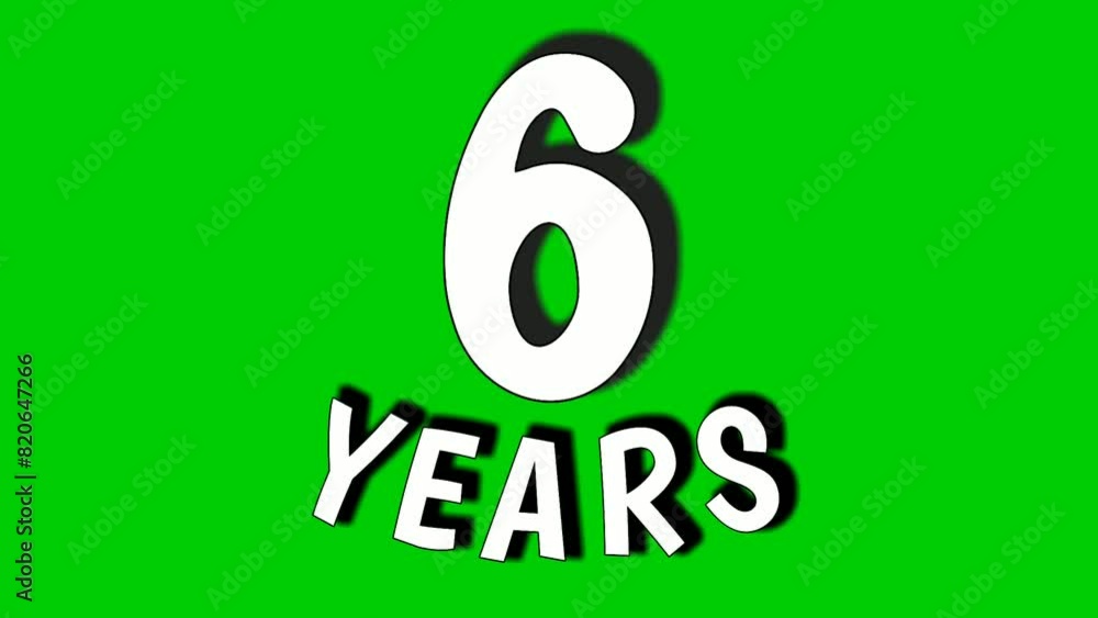 6 six years digit animation motion graphics on green screen.celebration, anniversary, birthday concept. chroma key background 6 six years digit animation motion graphics on green screen.celebration, anniversary, birthday concept. chroma key background
