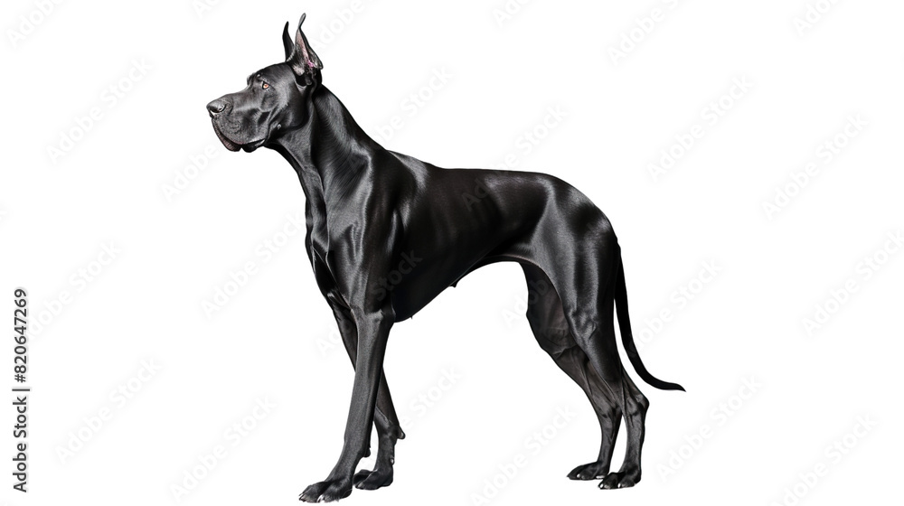 Fototapeta premium Majestic Great Dane standing proudly on a transparent background