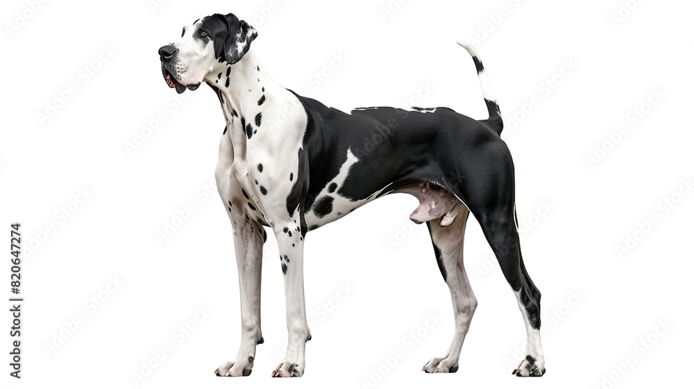 Majestic Great Dane standing proudly on a transparent background Majestic Great Dane standing proudly on a transparent background