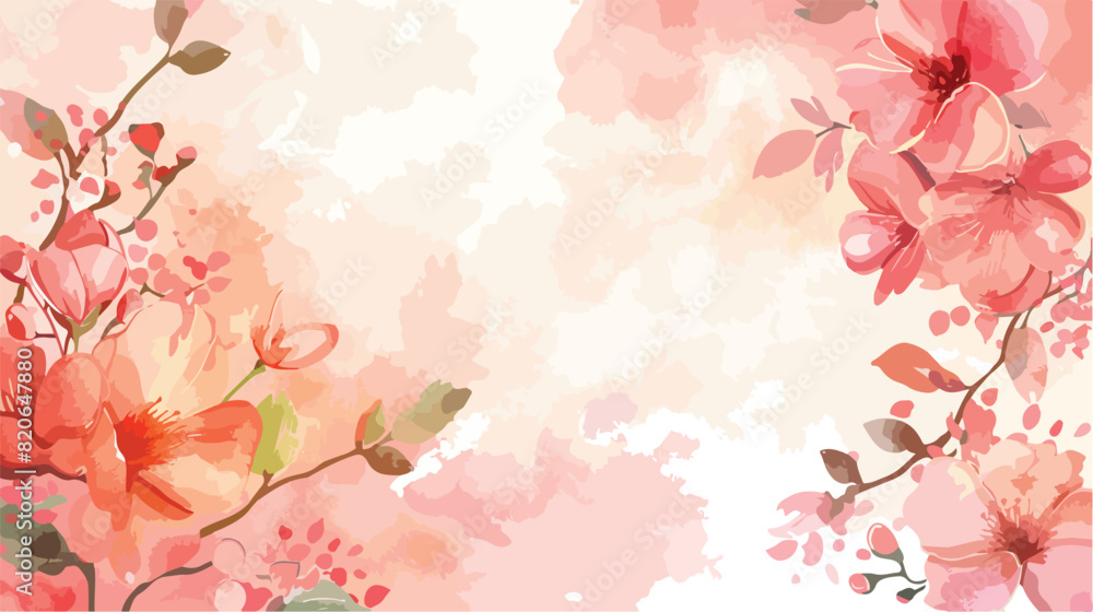 Spring watercolor pink floral for wedding birthday ca