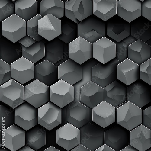 Home decoration hexagonal ceramic wall tiles, black natural stone wallpaper pattern. 