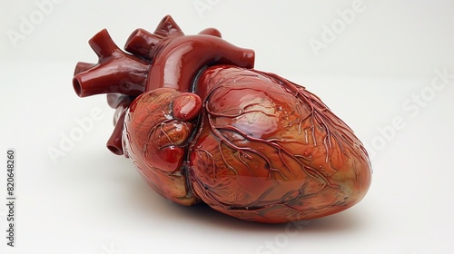 Wallpaper Mural Detailed Human Heart Anatomy on White Background - Medical Cardiology Concept Torontodigital.ca