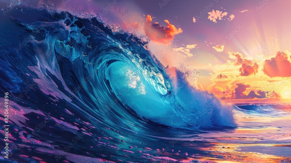 Fototapeta premium Sea wave for surfing on water surface