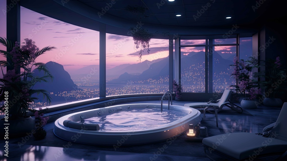 Fototapeta premium View of a boat in the harbor. AI generated art illustration.