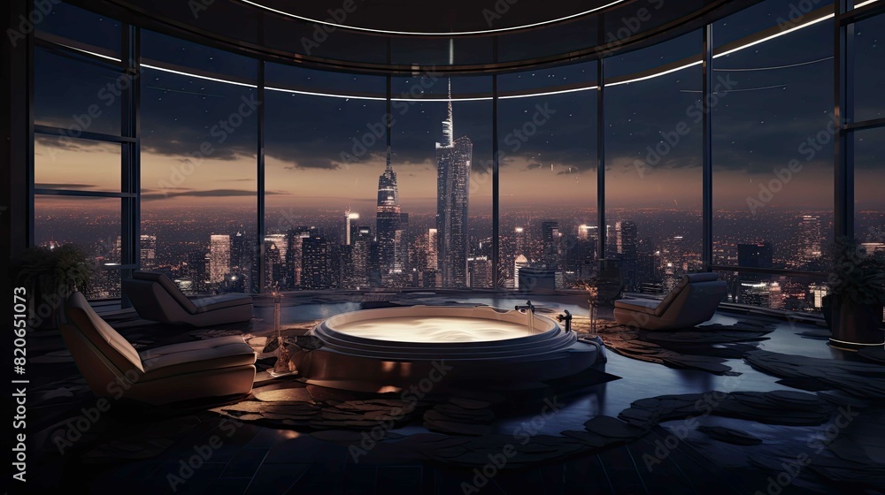 Fototapeta premium View of a boat in the harbor. AI generated art illustration.