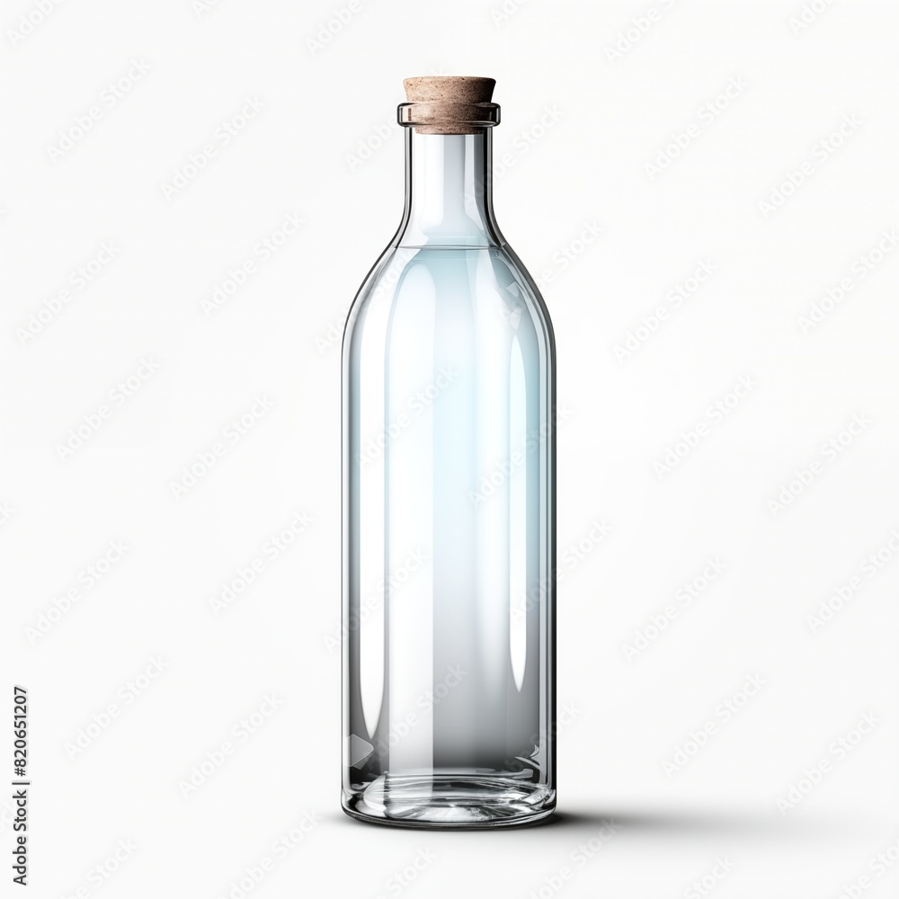 Transparent glass roll bottle isolated on transparent background Transparent glass roll bottle isolated on transparent background
