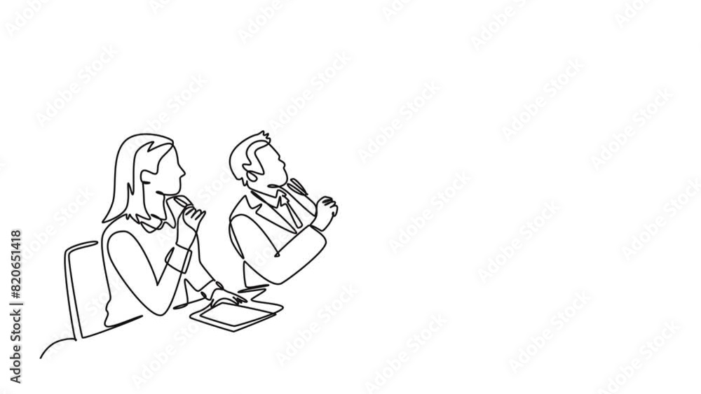 Client and customer concept. Single line draw design. Full length animation illustration. High quality 4k footage. Client and customer concept. Single line draw design. Full length animation illustration. High quality 4k footage.
