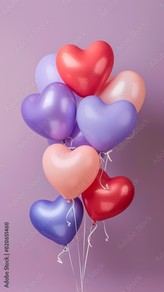 A bunch of heart-shaped balloons A bunch of heart-shaped balloons
